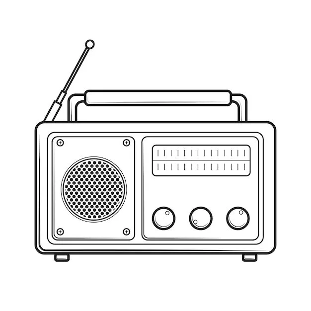 Vintage Radio With Antenna