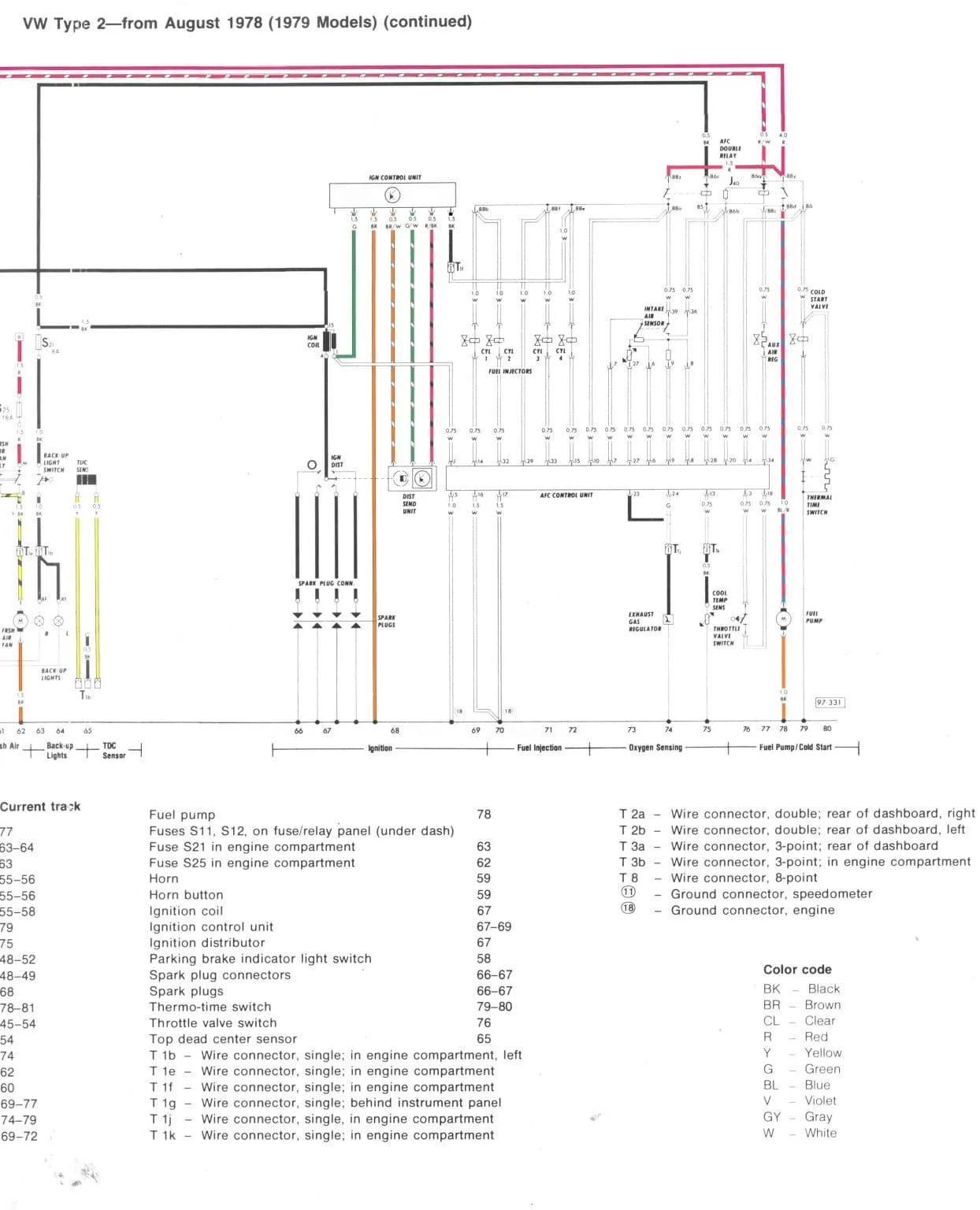 Volkswagen Baywindow Bus 1976 1979 Fuse Box Diagram Auto Genius