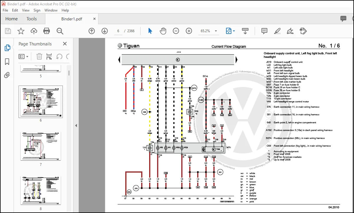 Volkswagen Tiguan 2010 2016 Wiring Diagram Manual Pdf Download Heydownloads Manual Downloads