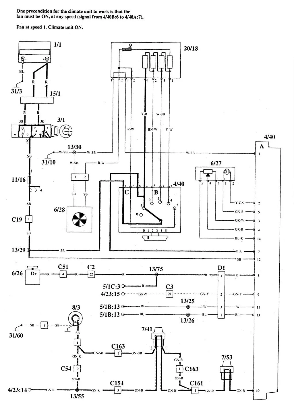 Volvo 940 1995 Wiring Diagrams Hvac Controls