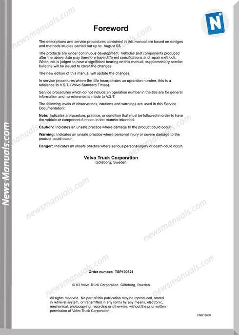 Volvo Truck Fm9 Fm12 Fh12 Fh15 Nh12 Cd2 Wiring Diagram