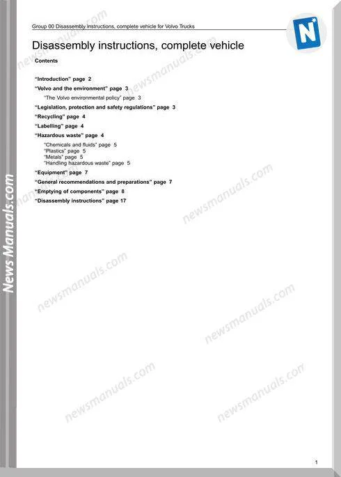 Volvo Trucks Service Manual