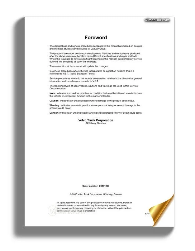 Volvo Trucks Service Manual