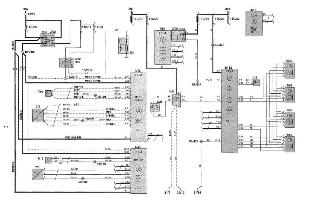 Volvo V70 2002 Wiring Diagrams Hvac Controls