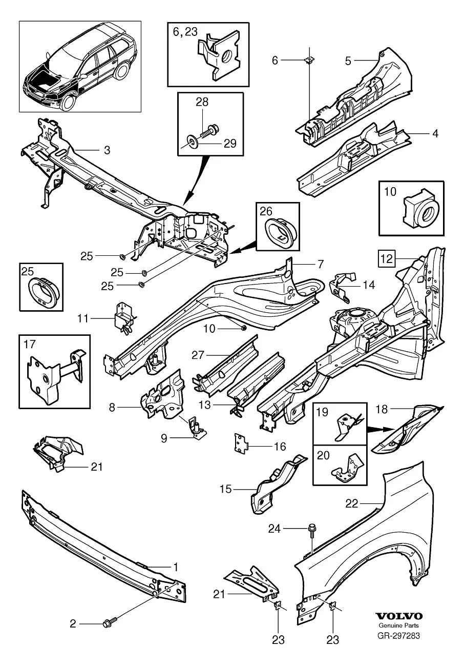Volvo Xc90 Front Section 31212702 Volvo Parts Webstore Oak Park Il