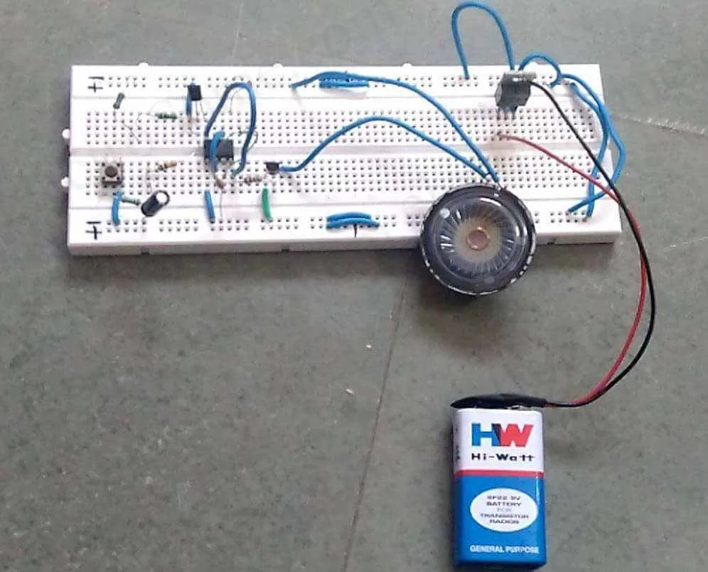 Wailing Siren Using 555 Timer Hobby Project Circuit Diagram