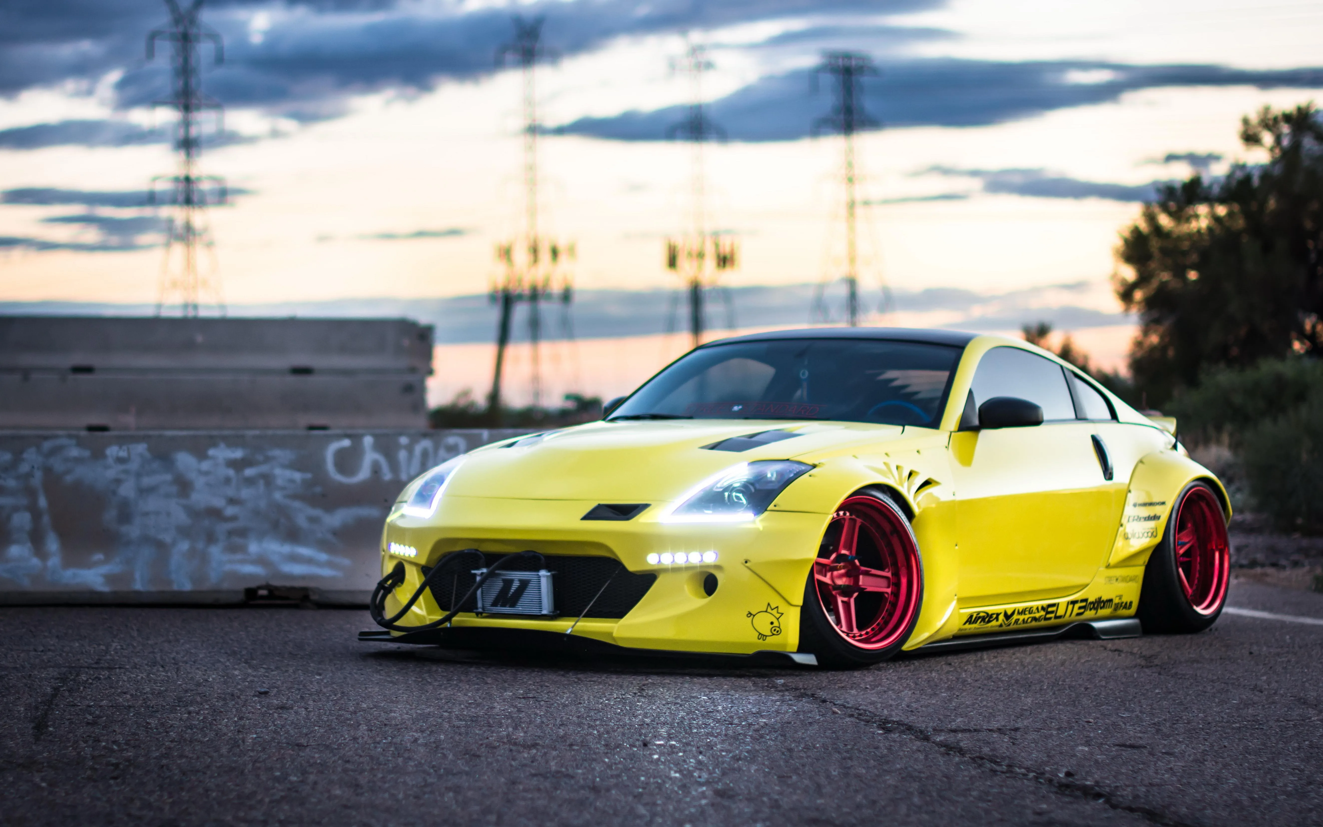 Wallpaper Nissan 350Z Kuning Side View Hd Layar Lebar Definisi Tinggi Layar Penuh