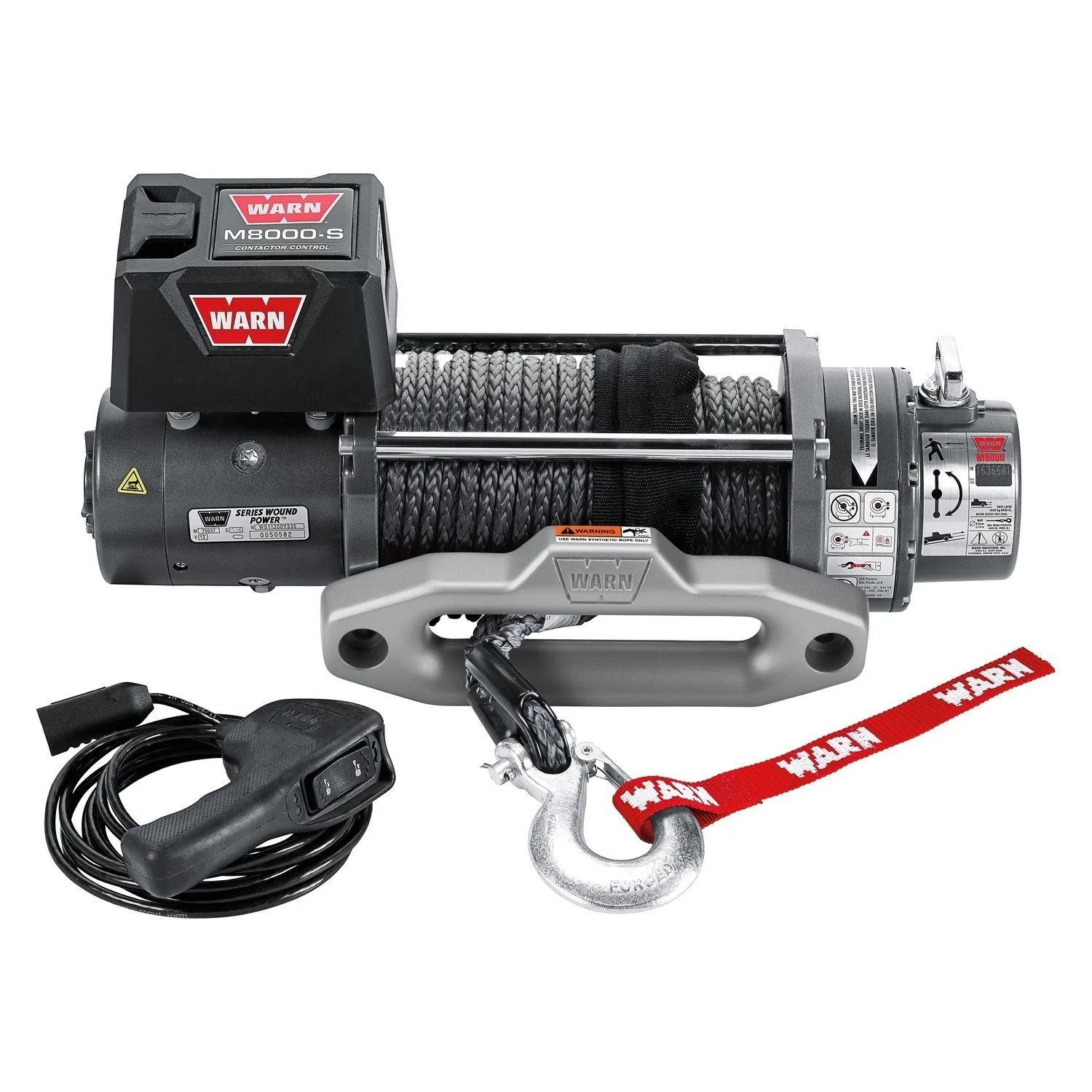 Warn 87800 8 000 Lbs M8000 Premium Series Self Recovery Electric Winch With Spydura Rope