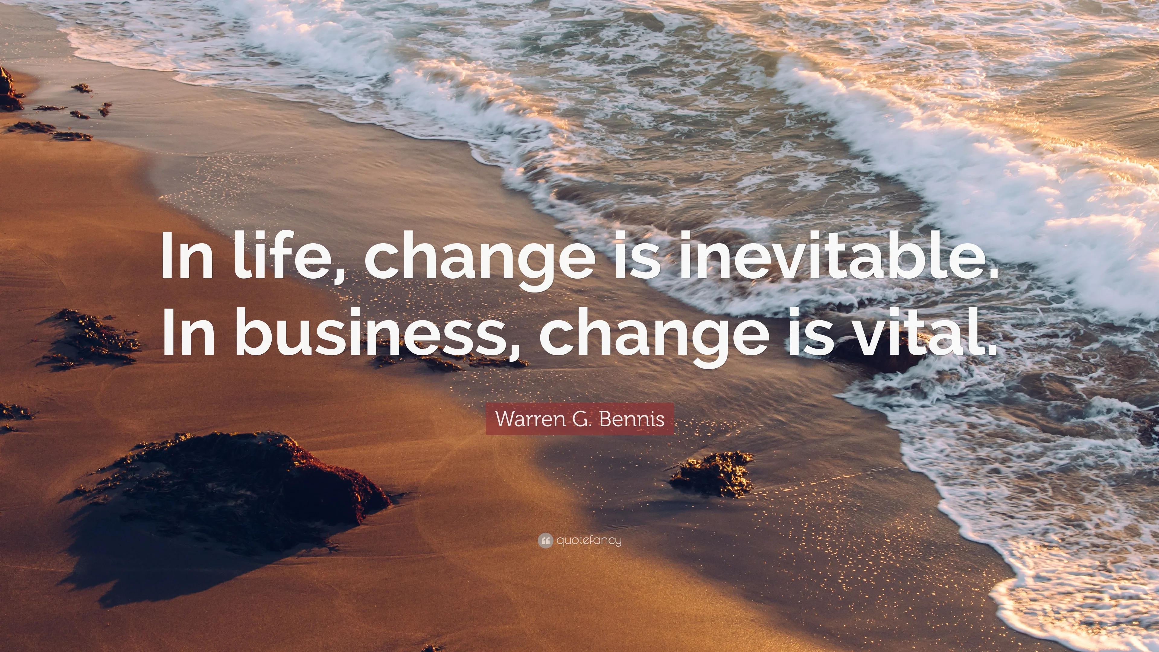 Warren G Bennis Quote In Life Change Is Inevitable In Business Change Is Vital