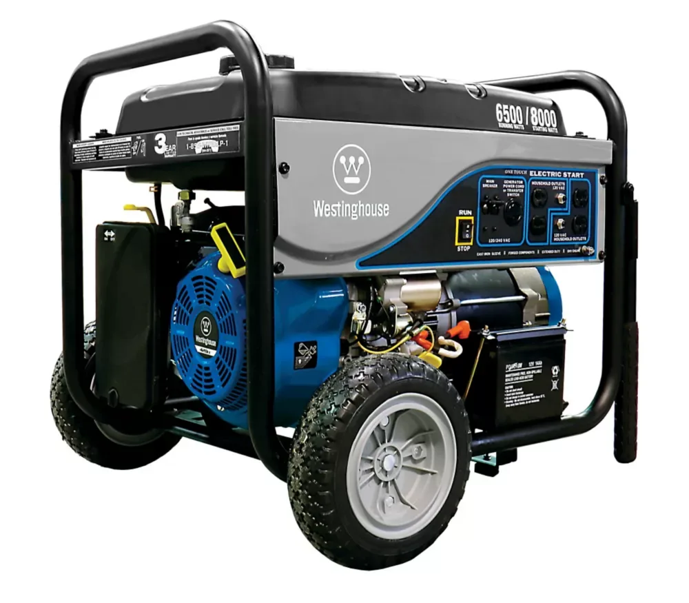 Westinghouse 6 500 Watt Gasoline Powered Electric Start Portable Generator With Battery The