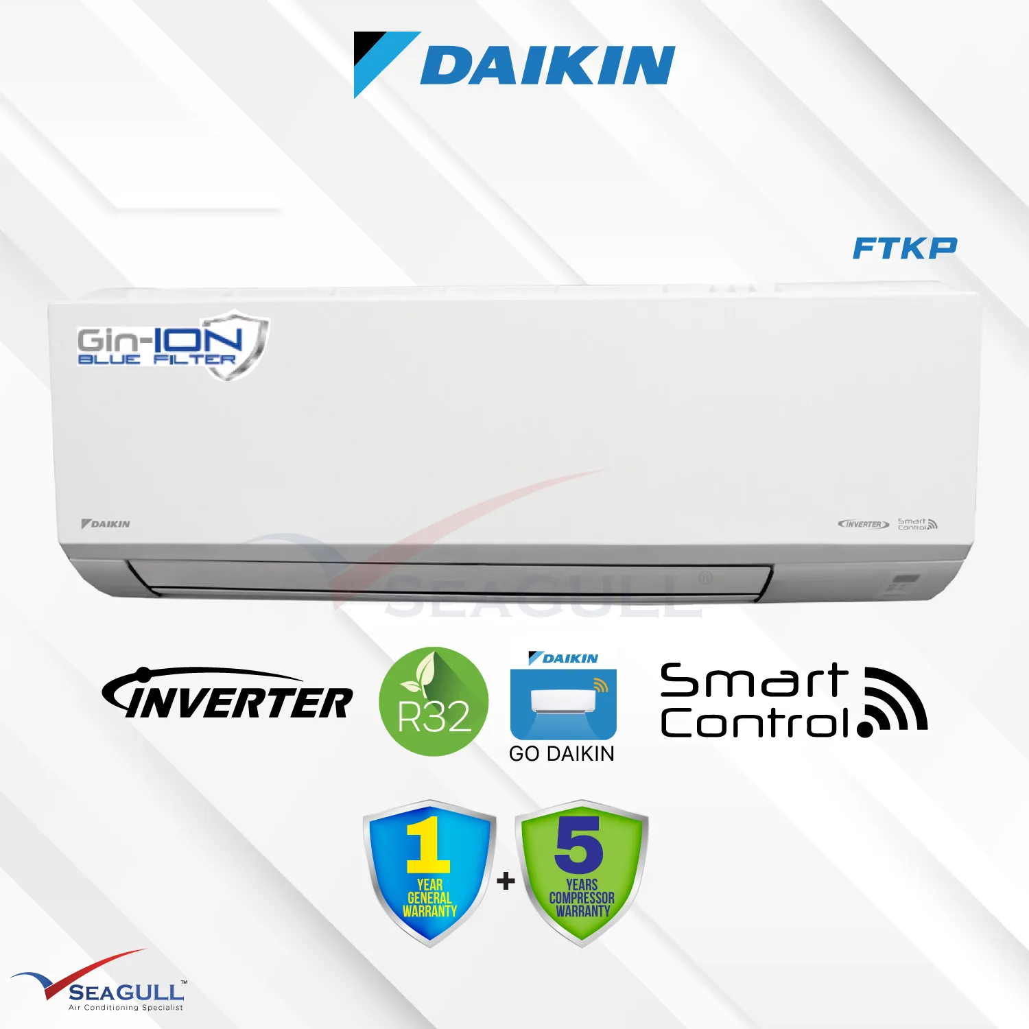 Wi Fi Daikin Wall Mounted Ftkp50A Series Inverter 2 0Hp R32 Aircon Specialist Supplier Malaysia
