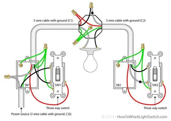 Wiring A 3 Way Switch Diagram