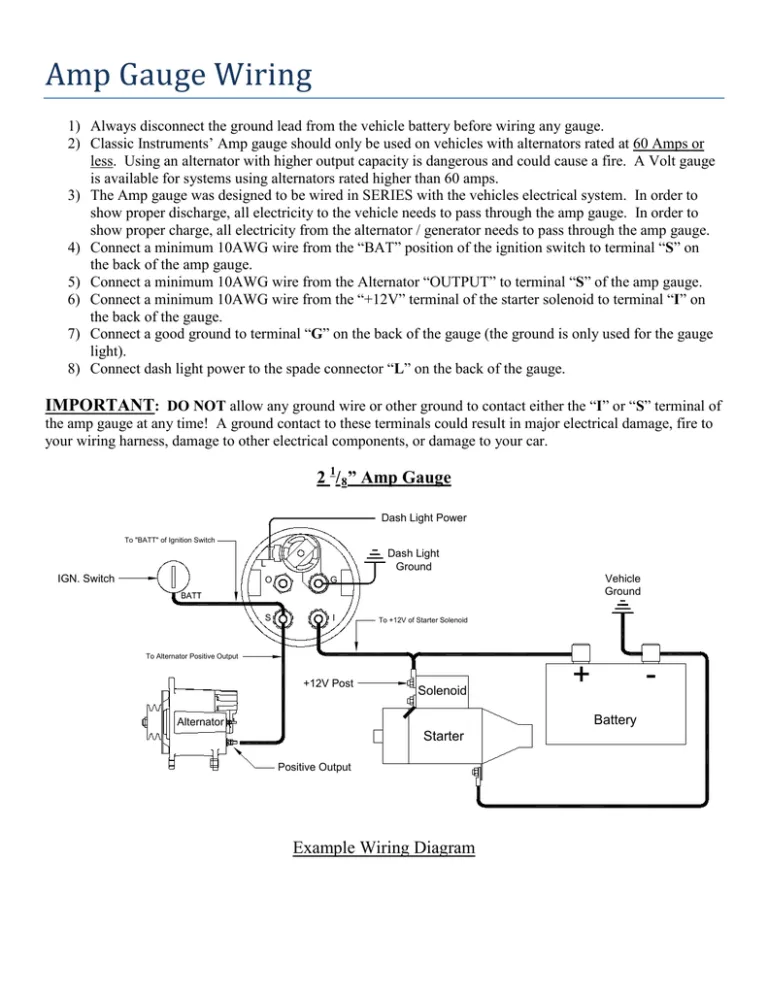 Wiring A Amp Gauge