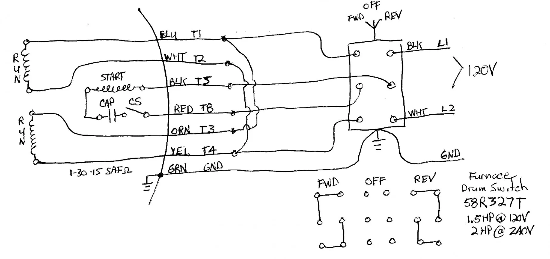 Wiring A Reversible 115V Motor