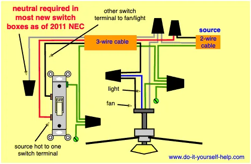 Wiring Ceiling Fan With Two Switches