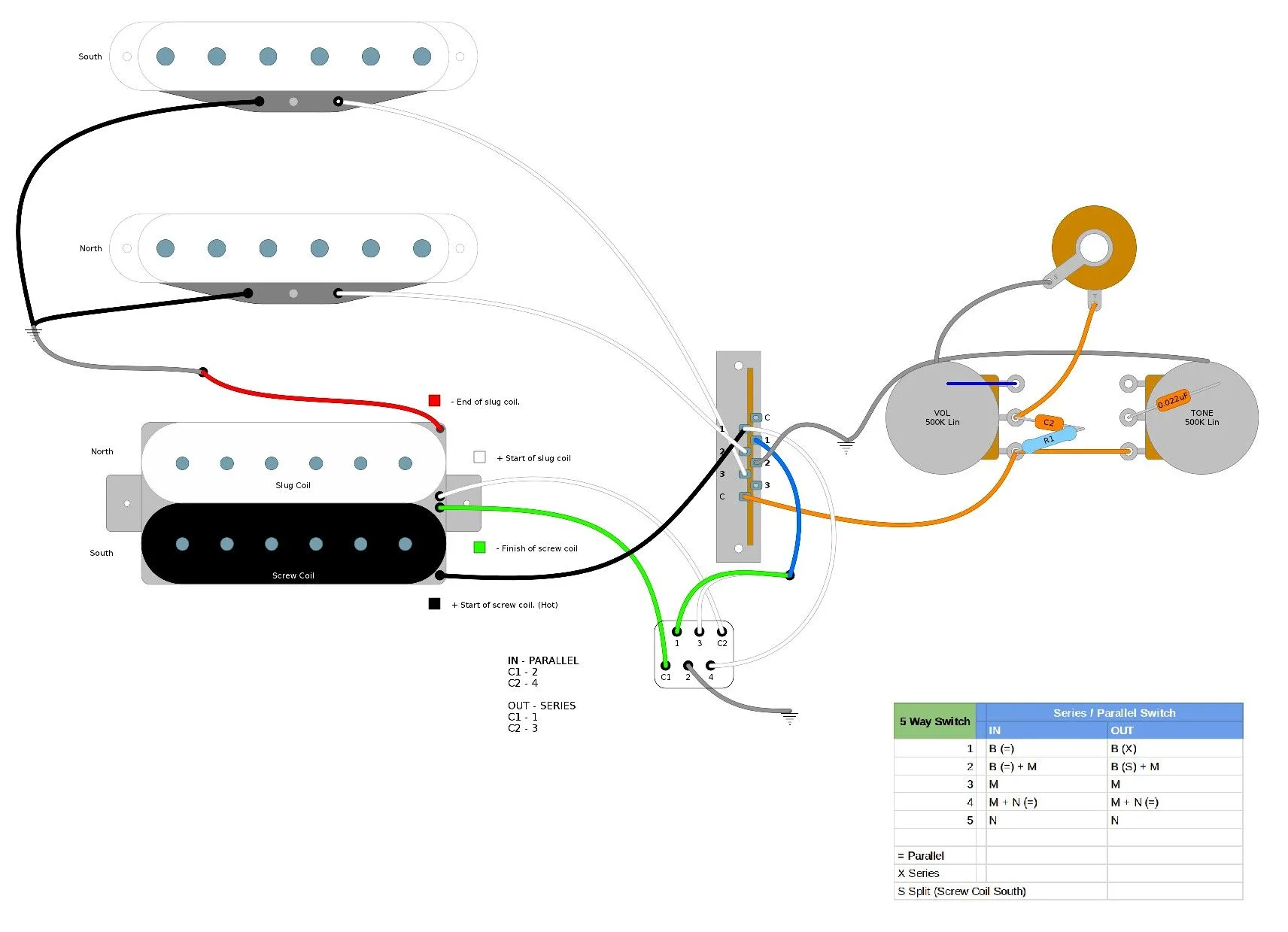 Wiring Diagram 1 Humbucker One Volume One Tone Collection