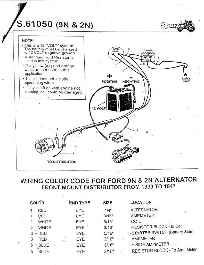 Wiring Diagram 8N Ford Tractor 12 Volt