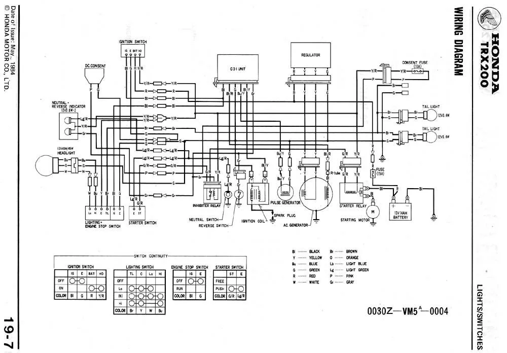 Wiring Diagram For 1987 Honda Trx 125