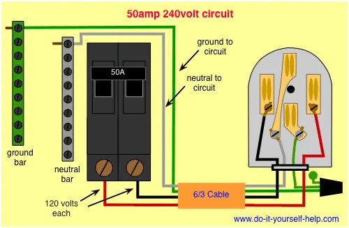Wiring Diagram For A 50 Amp 240 Volt Circuit Breaker Electrical Circuit Diagram Home