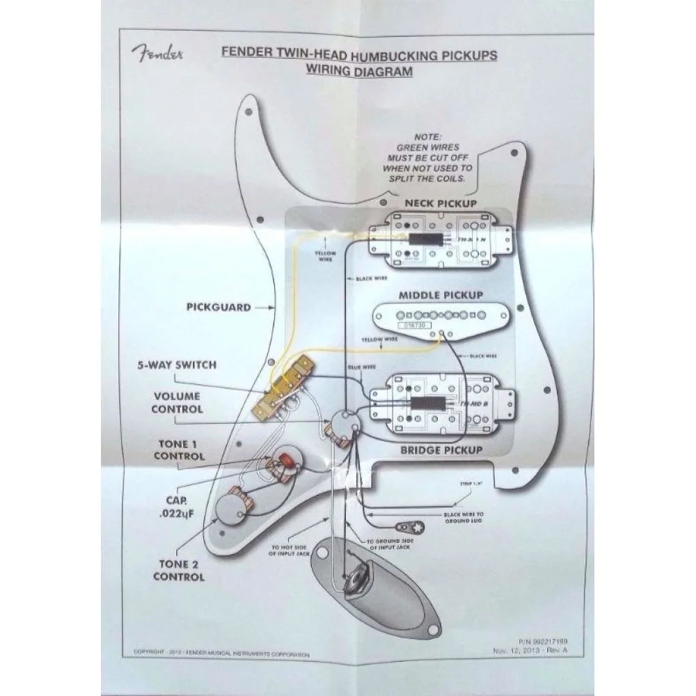 Wiring Diagram For Fender Vintage Noiseless Pickups Wiring Diagram