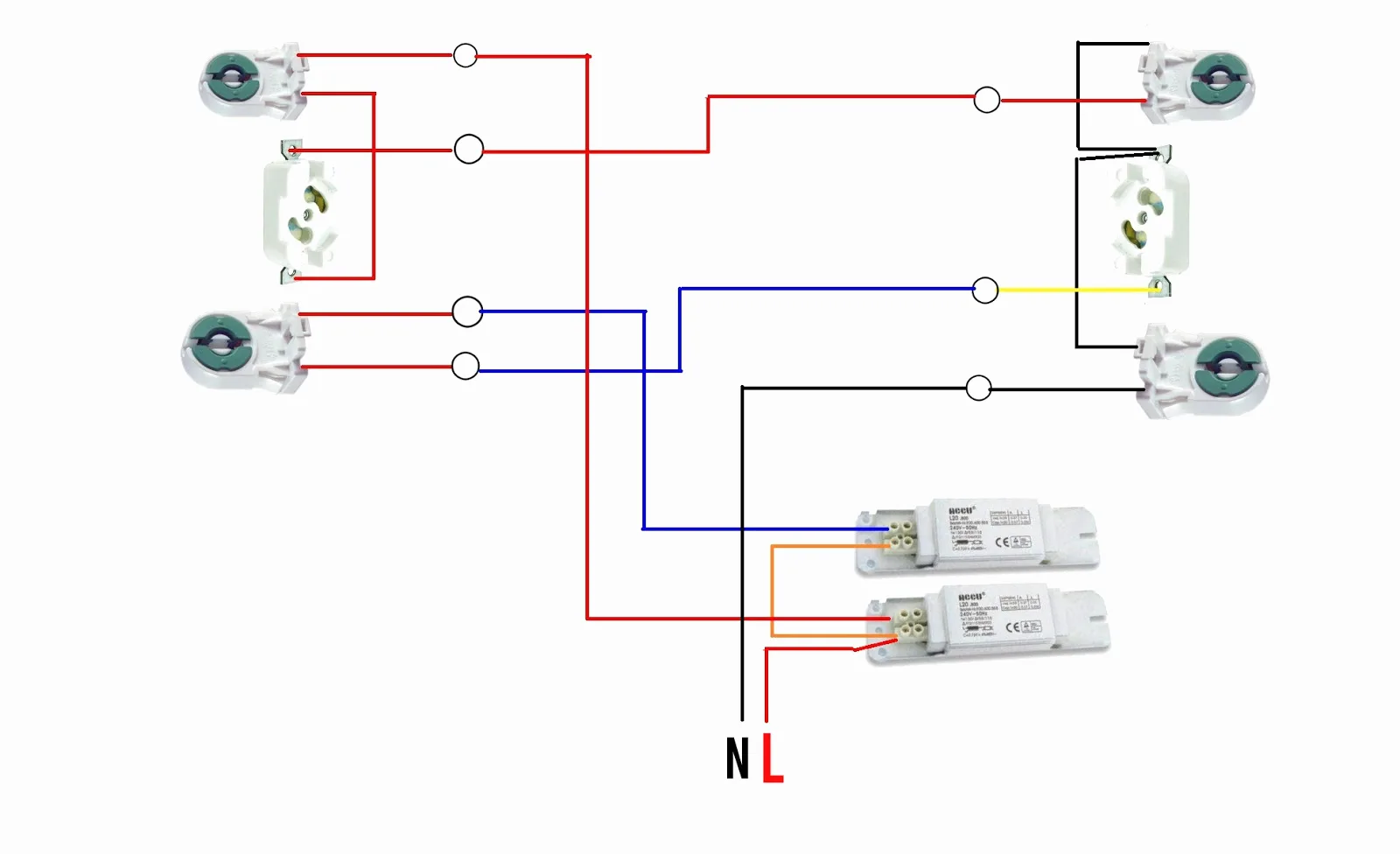 Wiring Fluorescent Fixtures For Led Lights
