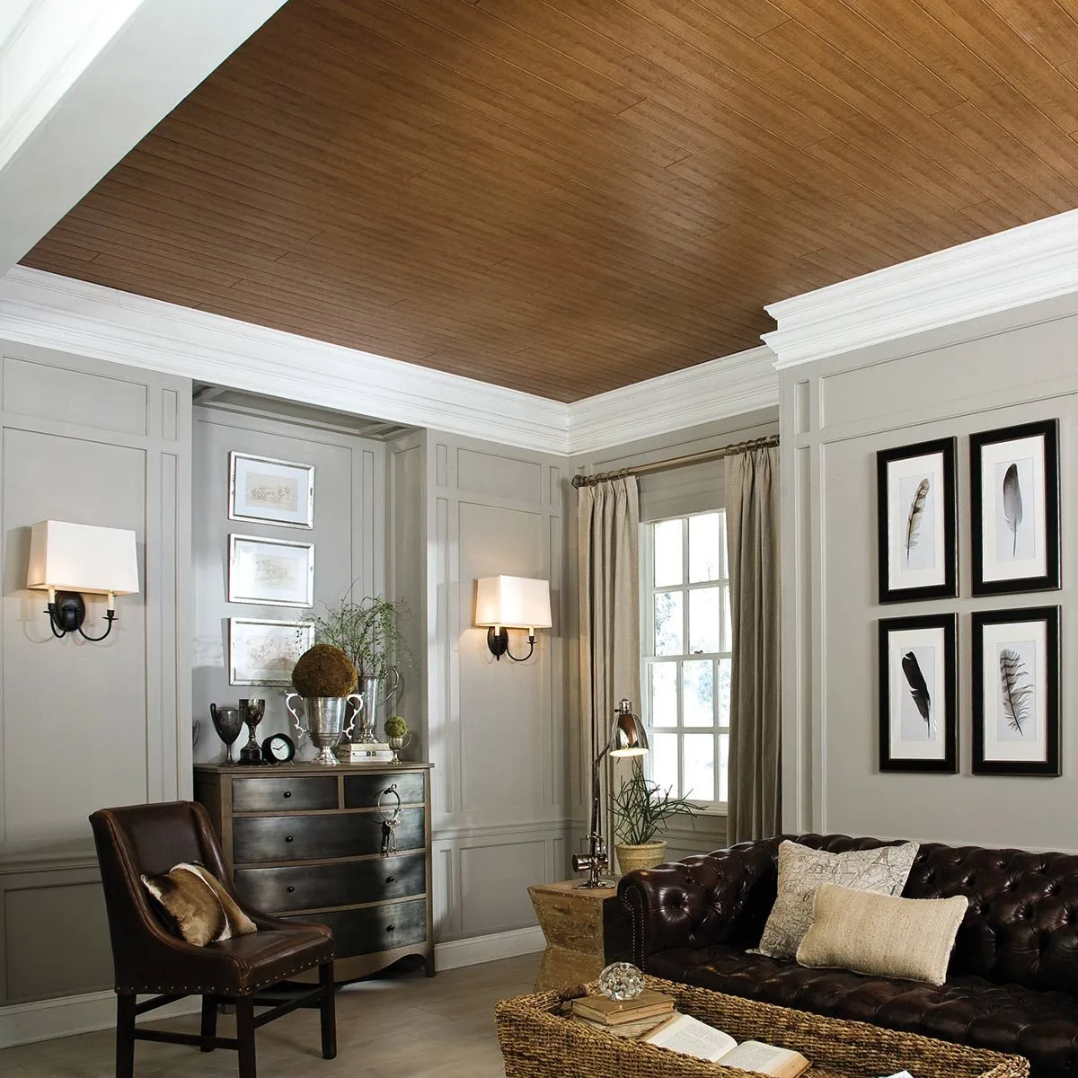 Wood Ceiling Over Popcorn Ceiling