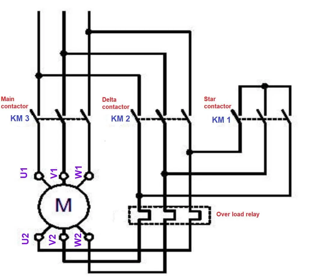 Wye Delta Wiring Diagram Motor New Star Delta Starter Working Principle Theory Circuit Diagram