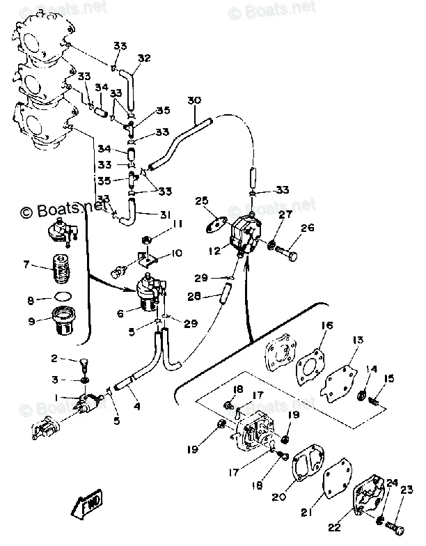 Yamaha Outboard 1990 Oem Parts Diagram For Fuel System
