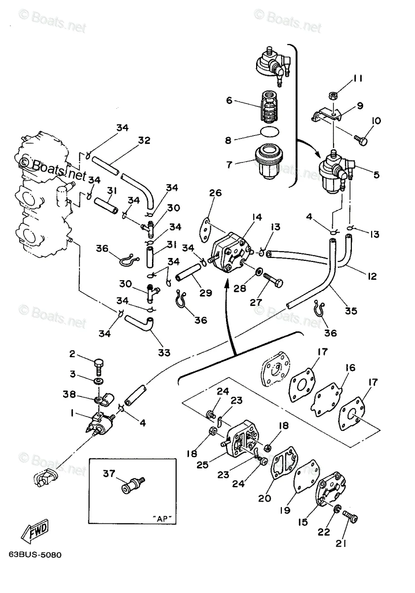 Yamaha Outboard 1995 Oem Parts Diagram For Fuel