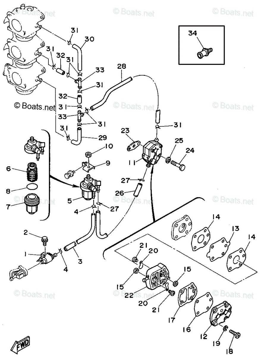 Yamaha Outboard 1995 Oem Parts Diagram For Fuel