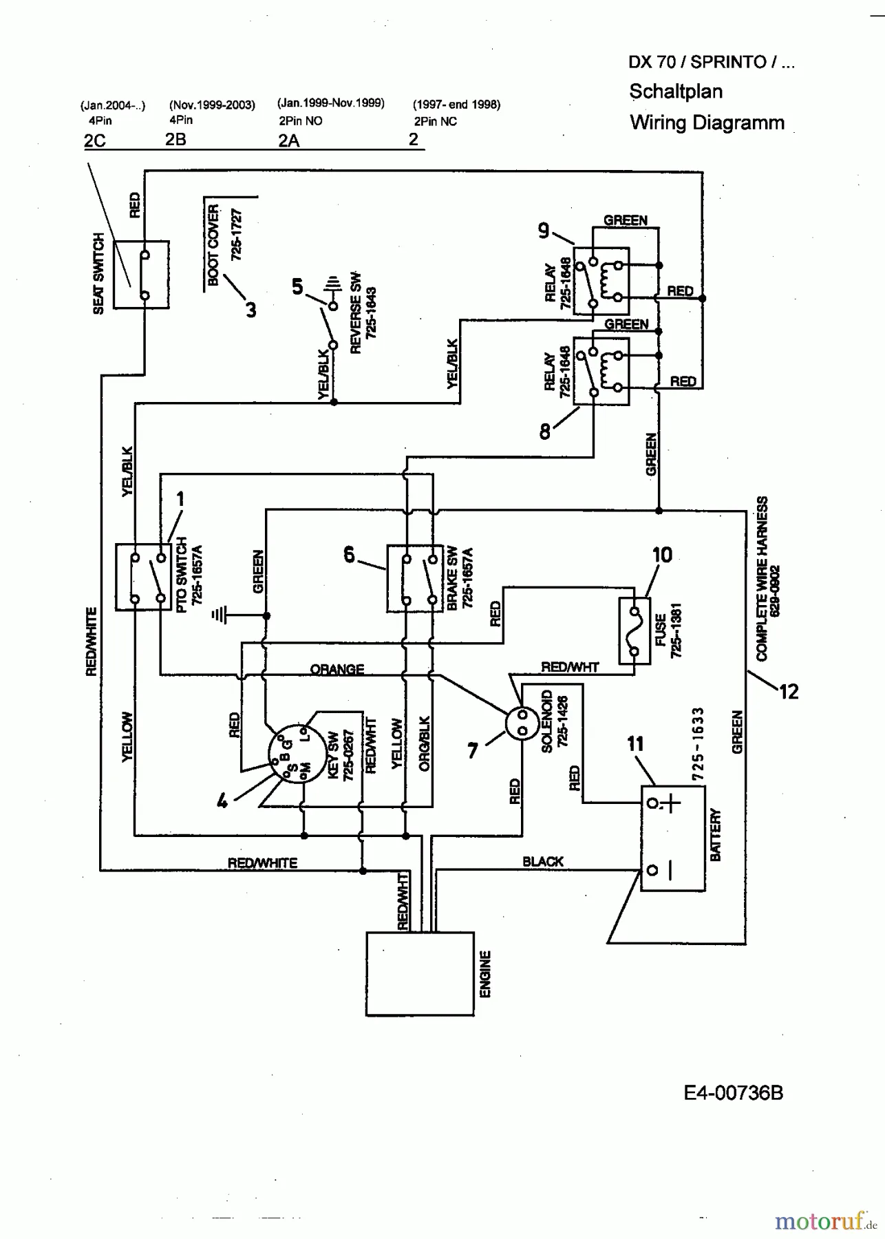 Yard Man Lawn Tractors Beetle 13A 310 643 1997 Wiring Diagram Spareparts